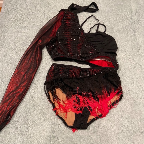 Revolution Tenth House SELENE Leotard – Adult Large Red & Black Dance Costume - Picture 5 of 16